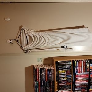 VINTAGE WHTE OFF THE SHOULDER SLEEVESS DRESS